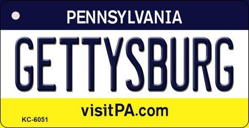Gettysburg Pennsylvania State License Plate Tag Key Chain KC-6051