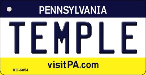 Temple Pennsylvania State License Plate Tag Key Chain KC-6054