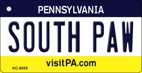 South Paw Pennsylvania State License Plate Tag Key Chain KC-6055