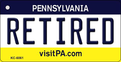 Retired Pennsylvania State License Plate Tag Key Chain KC-6061