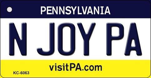 N Joy PA Pennsylvania State License Plate Tag Key Chain KC-6063
