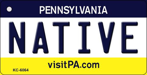 Native Pennsylvania State License Plate Tag Key Chain KC-6064