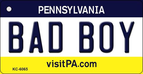 Bad Boy Pennsylvania State License Plate Tag Key Chain KC-6065