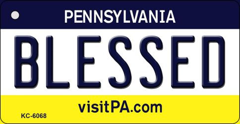 Blessed Pennsylvania State License Plate Tag Key Chain KC-6068