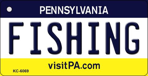 Fishing Pennsylvania State License Plate Tag Key Chain KC-6069