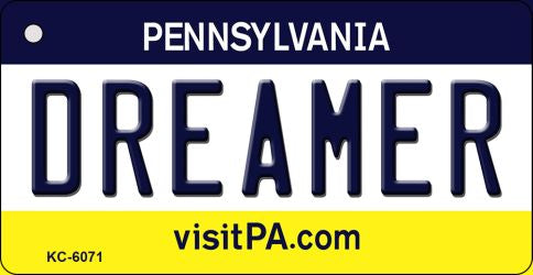 Dreamer Pennsylvania State License Plate Tag Key Chain KC-6071