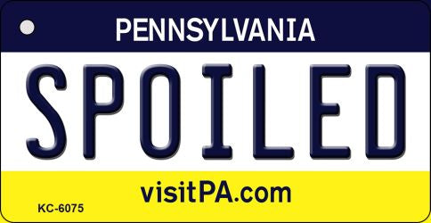 Spoiled Pennsylvania State License Plate Tag Key Chain KC-6075