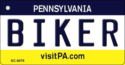 Biker Pennsylvania State License Plate Tag Key Chain KC-6079