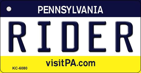 Rider Pennsylvania State License Plate Tag Key Chain KC-6080