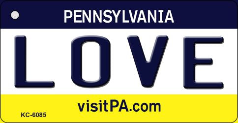 Love Pennsylvania State License Plate Tag Key Chain KC-6085