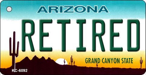 Retired Arizona State License Plate Tag Key Chain KC-6092