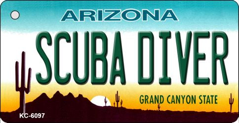 Scuba Diver Arizona State License Plate Tag Key Chain KC-6097