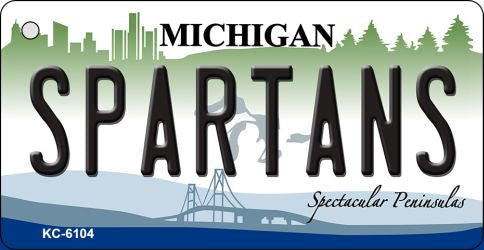 Spartans Michigan State License Plate Tag Novelty Key Chain KC-6104