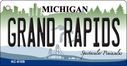 Grand Rapids Michigan State License Plate Tag Novelty Key Chain KC-6109