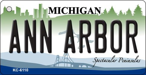 Ann Arbor Michigan State License Plate Tag Novelty Key Chain KC-6110