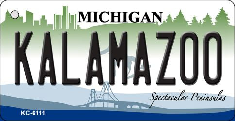 Kalamazoo Michigan State License Plate Tag Novelty Key Chain KC-6111