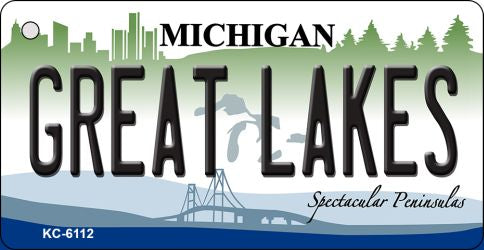 Great Lakes Michigan State License Plate Tag Novelty Key Chain KC-6112