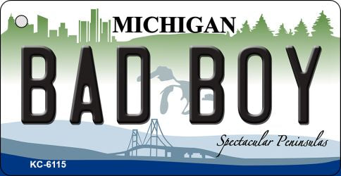 Bad Boy Michigan State License Plate Tag Novelty Key Chain KC-6115