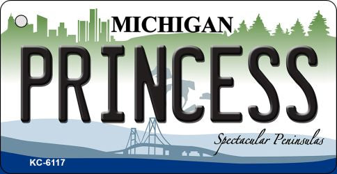 Princess Michigan State License Plate Tag Novelty Key Chain KC-6117