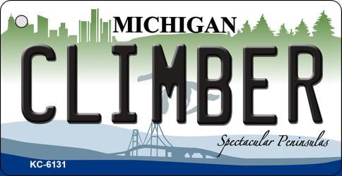 Climber Michigan State License Plate Tag Novelty Key Chain KC-6131