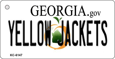 Yellow Jackets Georgia State License Plate Tag Novelty Key Chain KC-6147