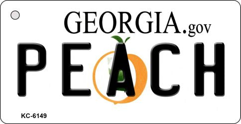 Peach Georgia State License Plate Tag Novelty Key Chain KC-6149