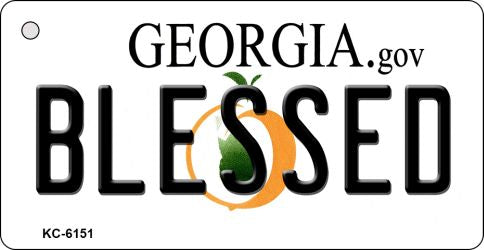 Blessed Georgia State License Plate Tag Novelty Key Chain KC-6151