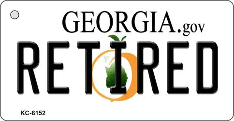 Retired Georgia State License Plate Tag Novelty Key Chain KC-6152