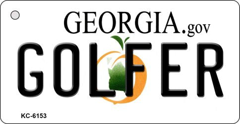 Golfer Georgia State License Plate Tag Novelty Key Chain KC-6153