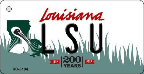 LSU Louisiana State License Plate Tag Novelty Key Chain KC-6184
