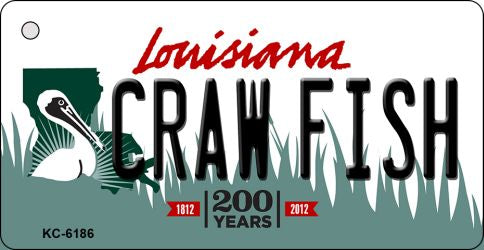 Craw Fish Louisiana State License Plate Tag Novelty Key Chain KC-6186