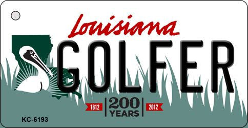 Golfer Louisiana State License Plate Tag Novelty Key Chain KC-6193