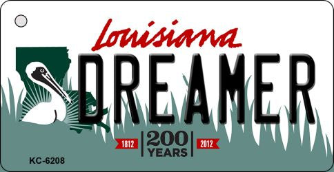 Dreamer Louisiana State License Plate Tag Novelty Key Chain KC-6208