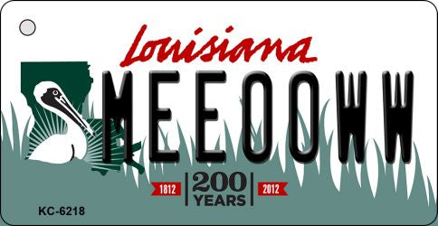 Meeooww Louisiana State License Plate Tag Novelty Key Chain KC-6218