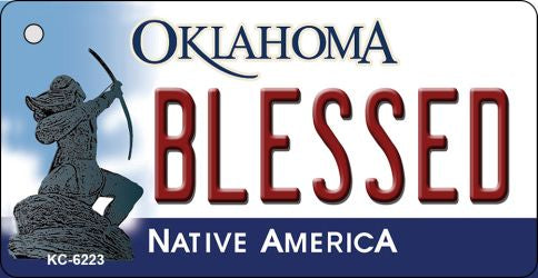 Blessed Oklahoma State License Plate Tag Novelty Key Chain KC-6223