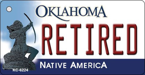 Retired Oklahoma State License Plate Tag Novelty Key Chain KC-6224