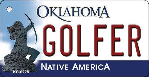 Golfer Oklahoma State License Plate Tag Novelty Key Chain KC-6225