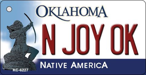 N Joy OK Oklahoma State License Plate Tag Novelty Key Chain KC-6227