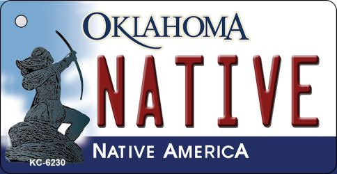 Native Oklahoma State License Plate Tag Novelty Key Chain KC-6230