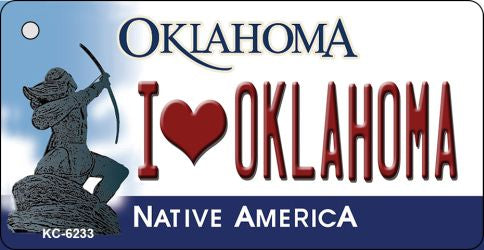 I Love Oklahoma State License Plate Tag Novelty Key Chain KC-6233