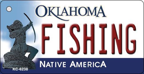 Fishing Oklahoma State License Plate Tag Novelty Key Chain KC-6238