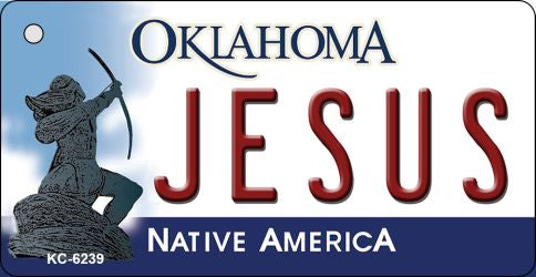 Jesus Oklahoma State License Plate Tag Novelty Key Chain KC-6239