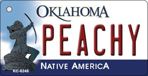 Peachy Oklahoma State License Plate Tag Novelty Key Chain KC-6248