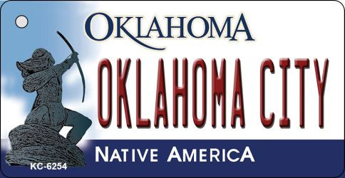 Oklahoma City State License Plate Tag Novelty Key Chain KC-6254