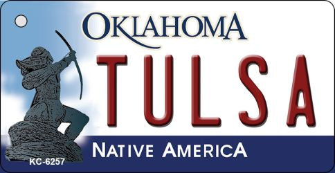 Tulsa Oklahoma State License Plate Tag Novelty Key Chain KC-6257