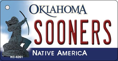 Sooners Oklahoma State License Plate Tag Novelty Key Chain KC-6261