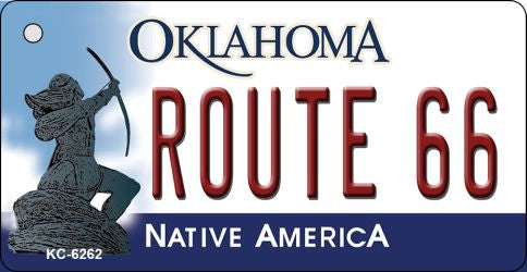 Route 66 Oklahoma State License Plate Tag Novelty Key Chain KC-6262