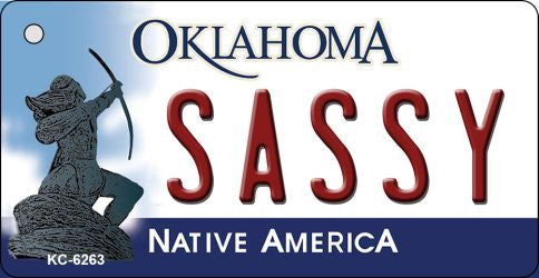Sassy Oklahoma State License Plate Tag Novelty Key Chain KC-6263