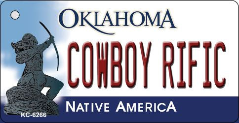 Cowboy Rific Oklahoma State License Plate Tag Novelty Key Chain KC-6266