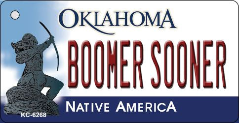 Boomer Sooner Oklahoma State License Plate Tag Novelty Key Chain KC-6268